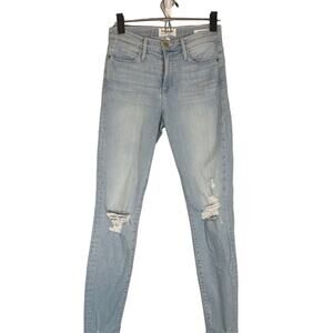 FRAME Le High Skinny Rush Distressed Blue Denim Jeans Women’s Size 25